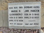HANZEN Jan 1842-1937 & Maria D. LIEBENBERG 1883-1938