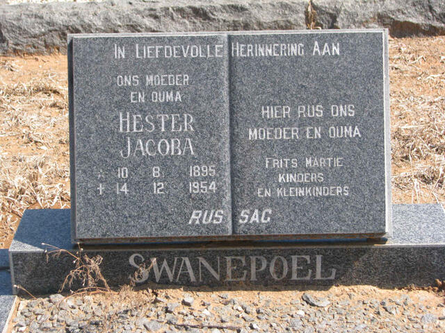 SWANEPOEL Hester Jacoba 1895-1954