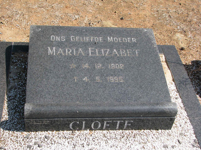 CLOETE Maria Elizabet 1902-1995