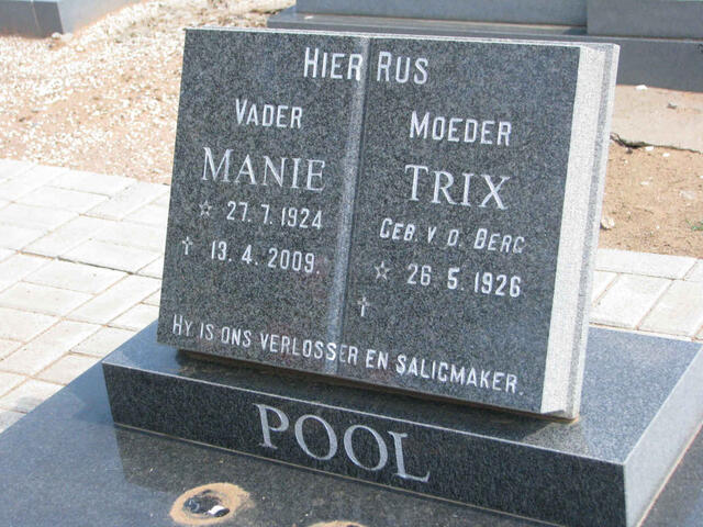 POOL Manie 1924-2009 & Trix V.D. BERG 1926-