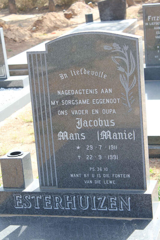 ESTERHUIZEN Jacobus Mans 1911-1991