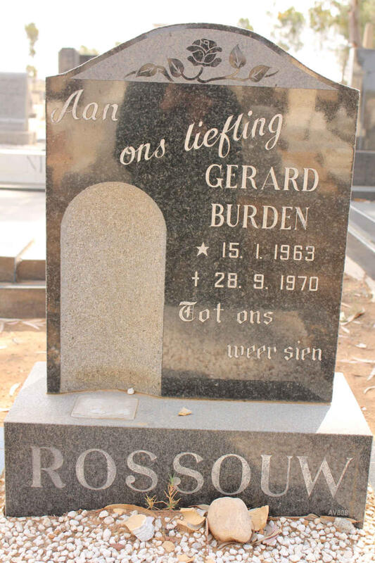 ROSSOUW Gerard Burden 1963-1970