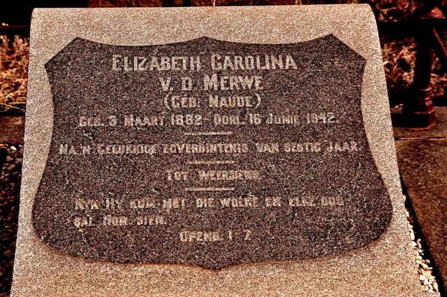 MERWE Elizabeth Carolina, v.d. nee NAUDE 1882-1942