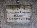 HOLDEN Marguerite Lorraine 1914-1989