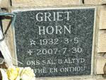 HORN Griet 1932-2007