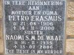 ERASMUS Petro 1906-2000 :: DE WAAL Naomi S.M. 1935-2006