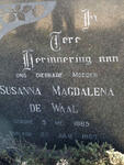 WAAL Susanna Magdalena, de 1885-1967
