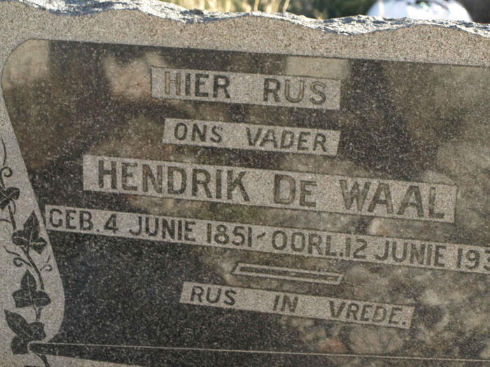 WAAL Hendrik, de 1851-193?