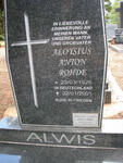 ALWIS Aloysius Anton Rohde 1926-2001 :: ALWIS Alfons Rohde 1928-2008