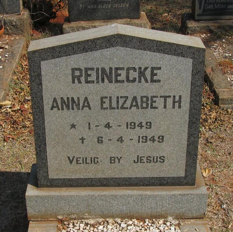 REINECKE Anna Elizabeth 1949-1949