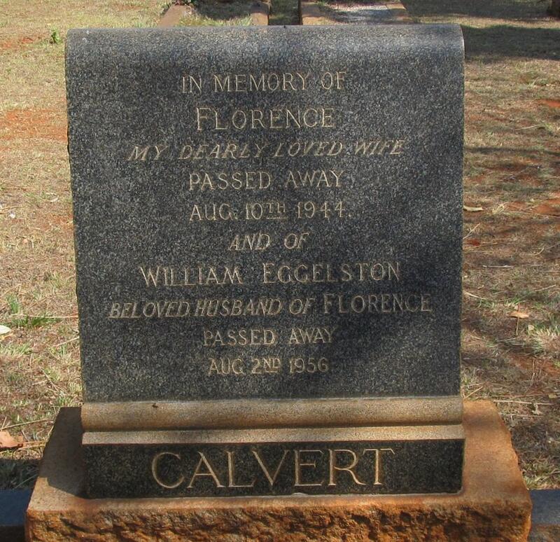 CALVERT William Eggelston -1956 & Florence -1944
