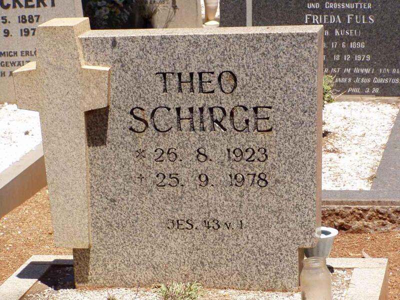 SCHIRGE Theo 1923-1978