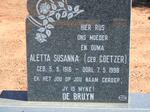 BRUYN Aletta Susanna, de nee COETZER 1916-1998