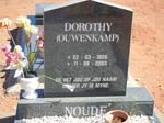 NOUDÉ Dorothy nee OUWENKAMP 1926-2003