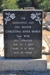 WYK Christina Anna Maria, van nee STRAUSS 1889-1976