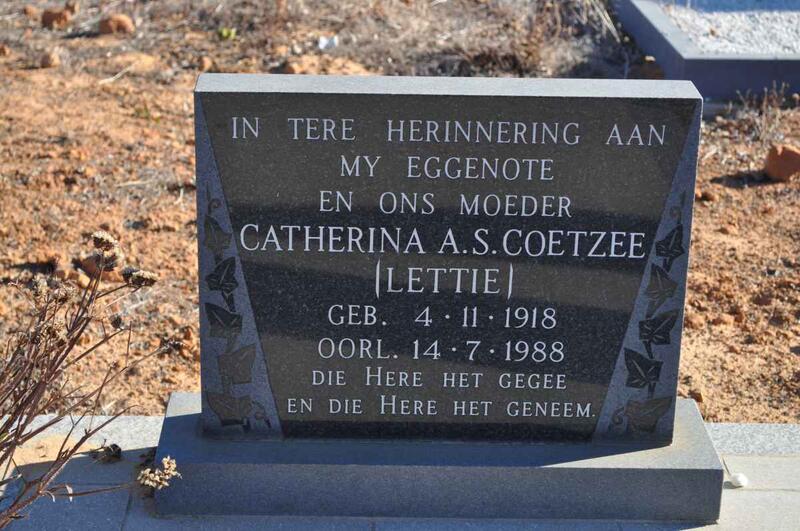 COETZEE Catherina A.S. 1918-1988