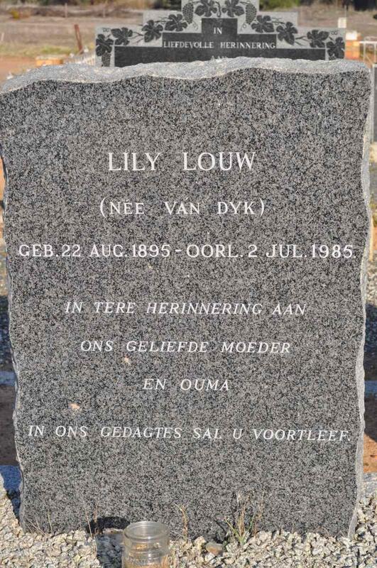 LOUW Lily nee VAN DYK 1895-1985