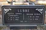 LUBBE Willem Petrus 1900-1958 & Aletta Sophia Catharina 1905-1984