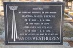 WESTHUIZEN Johannes Wilhelmus, van der 1890-1976 & Martha Maria BERGH 1889-1969