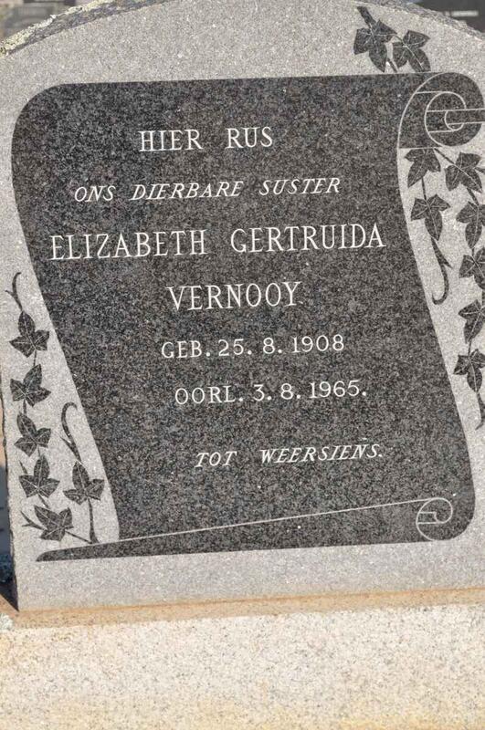 VERNOOY Elizabeth Gertruida 1908-1965