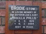 BRODIE Priscilla Phillis nee STONE 1920-2004