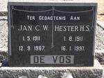 VOS Jan C.W., de 1911-1967 & Hester H.S. 1911-1997