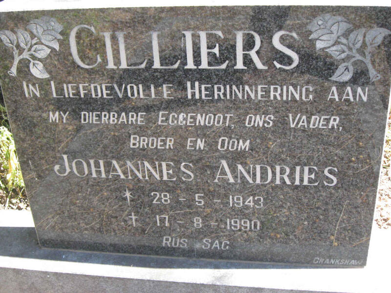 CILLIERS Johannes Andries 1943-1990