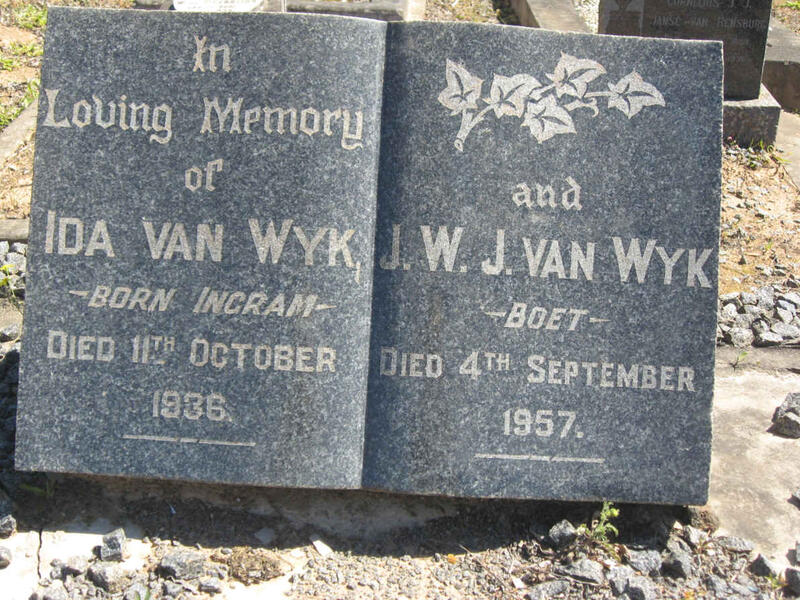 WYK J.W.J.,van -1957 & Ida INGRAM -1936