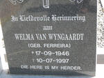 WYNGAARDT Welma, van nee FERREIRA 1946-1997