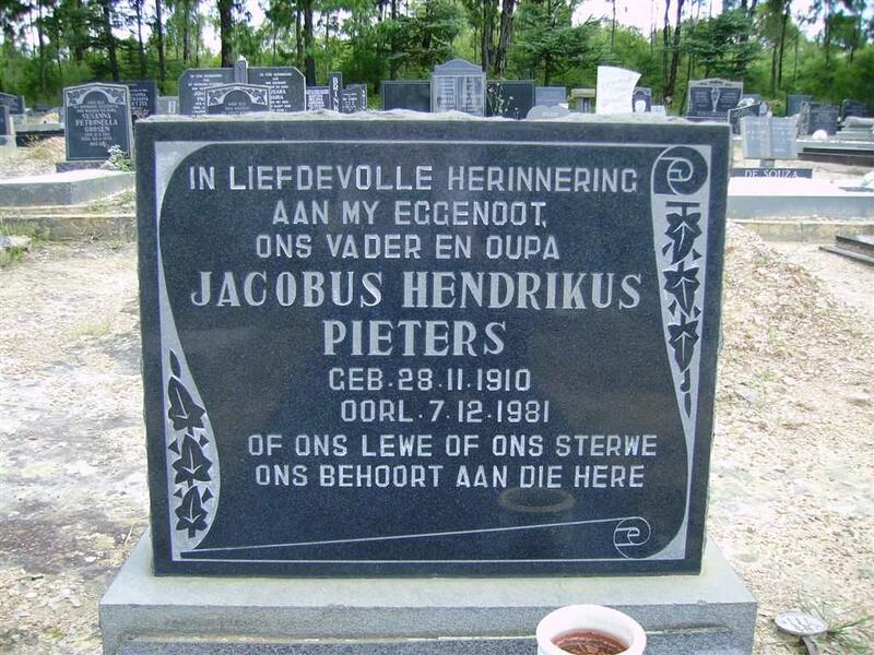 PIETERS Jacobus Hendrikus 1910-1981
