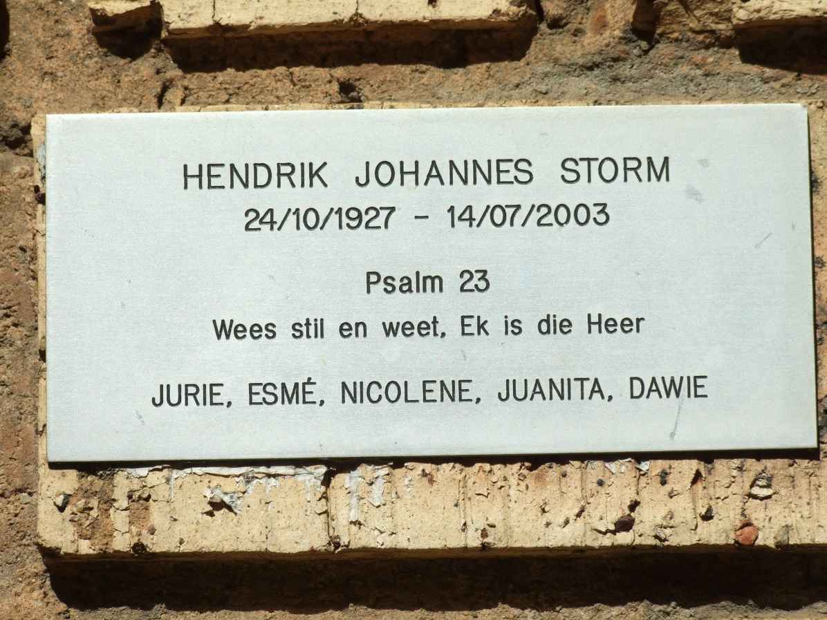 STORM Hendrik Johannes 1927-2003