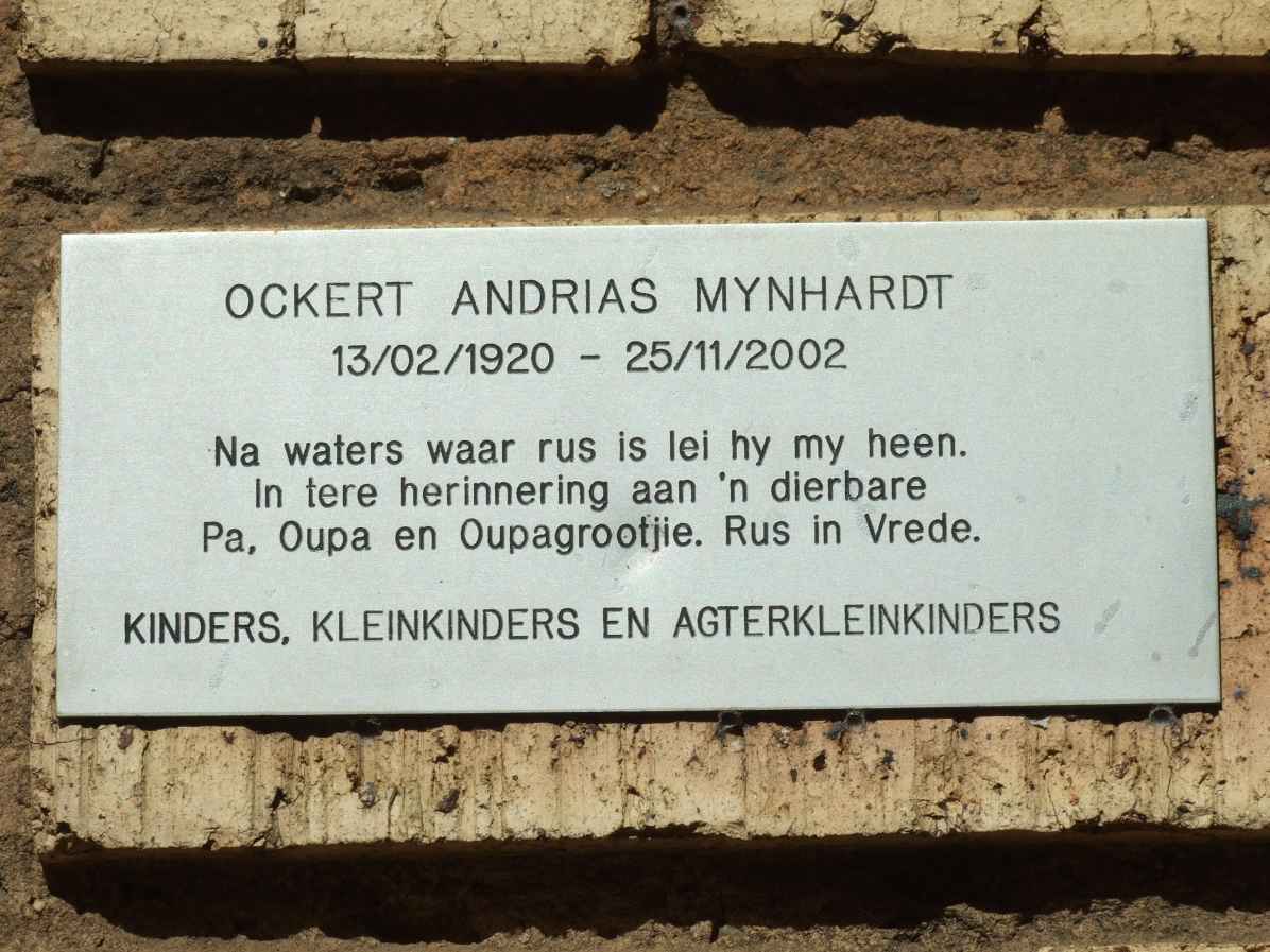MYNHARDT Ockert Andrias 1920-2002