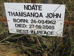 NDATE Thamsanqa John 1962-2005
