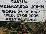NDATE Hamsanqa John 1962-2005