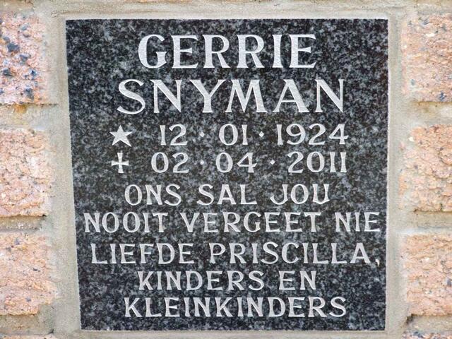SNYMAN Gerrie 1924-2011