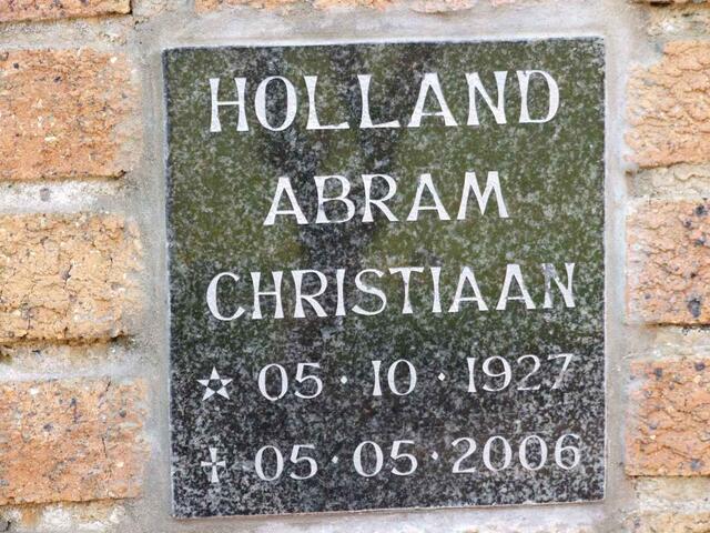 HOLLAND Abram Christiaan 1927-2006