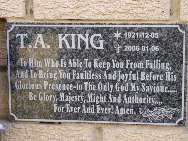 KING T.A. 1921-2006