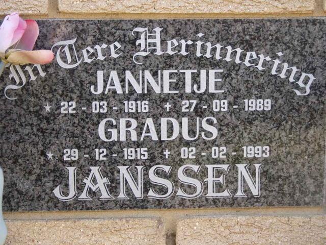 JANSSEN Gradus 1915-1993 & Jannetjie 1916-1989