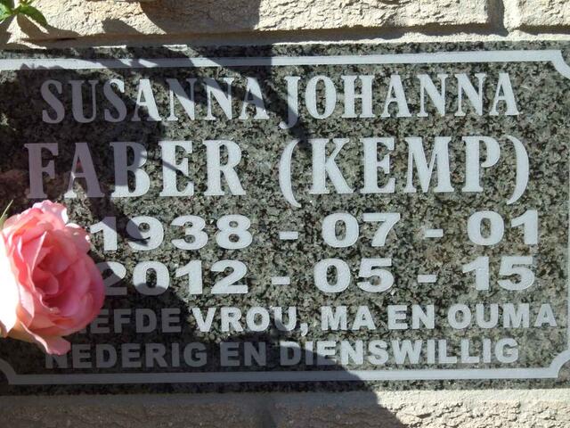 FABER Susanna Johanna nee KEMP 1938-2012