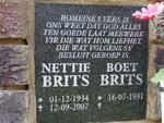 BRITS Boet 1931- & Nettie 1924-2007