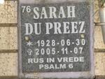 PREEZ Sarah, du 1928-2005