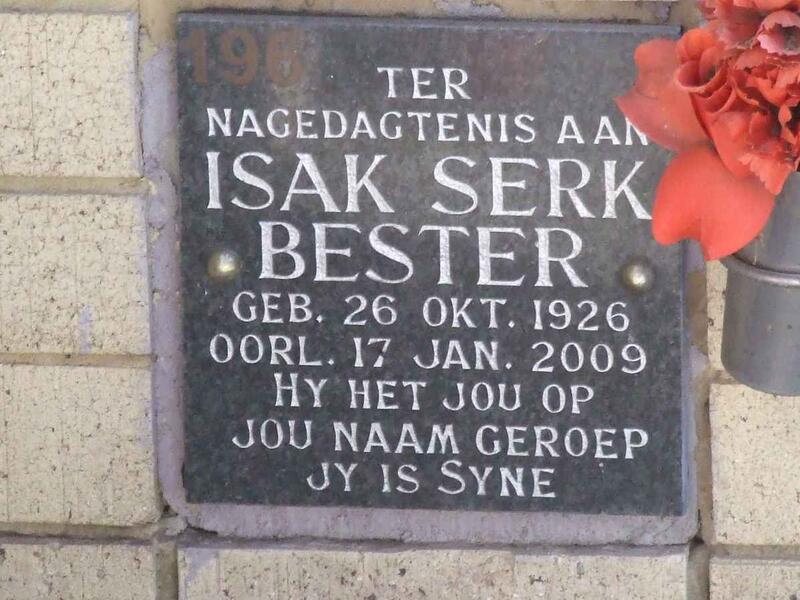 BESTER Isak Serk 1926-2009