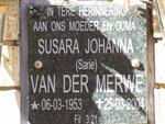 MERWE Susara Johanna, van der 1953-2004