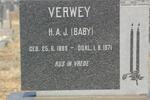 VERWEY H.A.J. 1889-1971