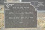 PLESSIS Martha M., du 1880-1968 