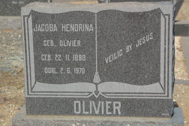 OLIVIER Jacoba Hendrina nee OLIVIER 1898-1970