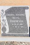RADEMEYER Johanna Susanna Helena 1882-1971