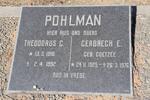 POHLMAN Theodorus C. 1916-1992 & Gerbrech E. COETZEE 1925-1976