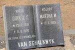 SCHALKWYK Dirk J.F., van 1901-1976 & Martha M. 1905-