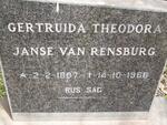 RENSBURG Gertruida Theodora, Janse van 1897-1966